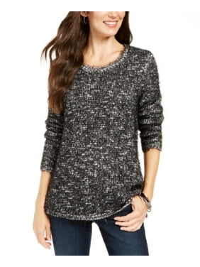 NEW WOMENS SEVENTH AVENUE NAVY BLUE AND IVORY AZTEC FRINGE SWEATER PLUS SIZE 2X